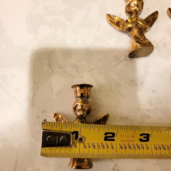 VTG Brass Angel Candle Holder Mini Place Setting Christmas Table Decor Set of 12 - Picture 8 of 8
